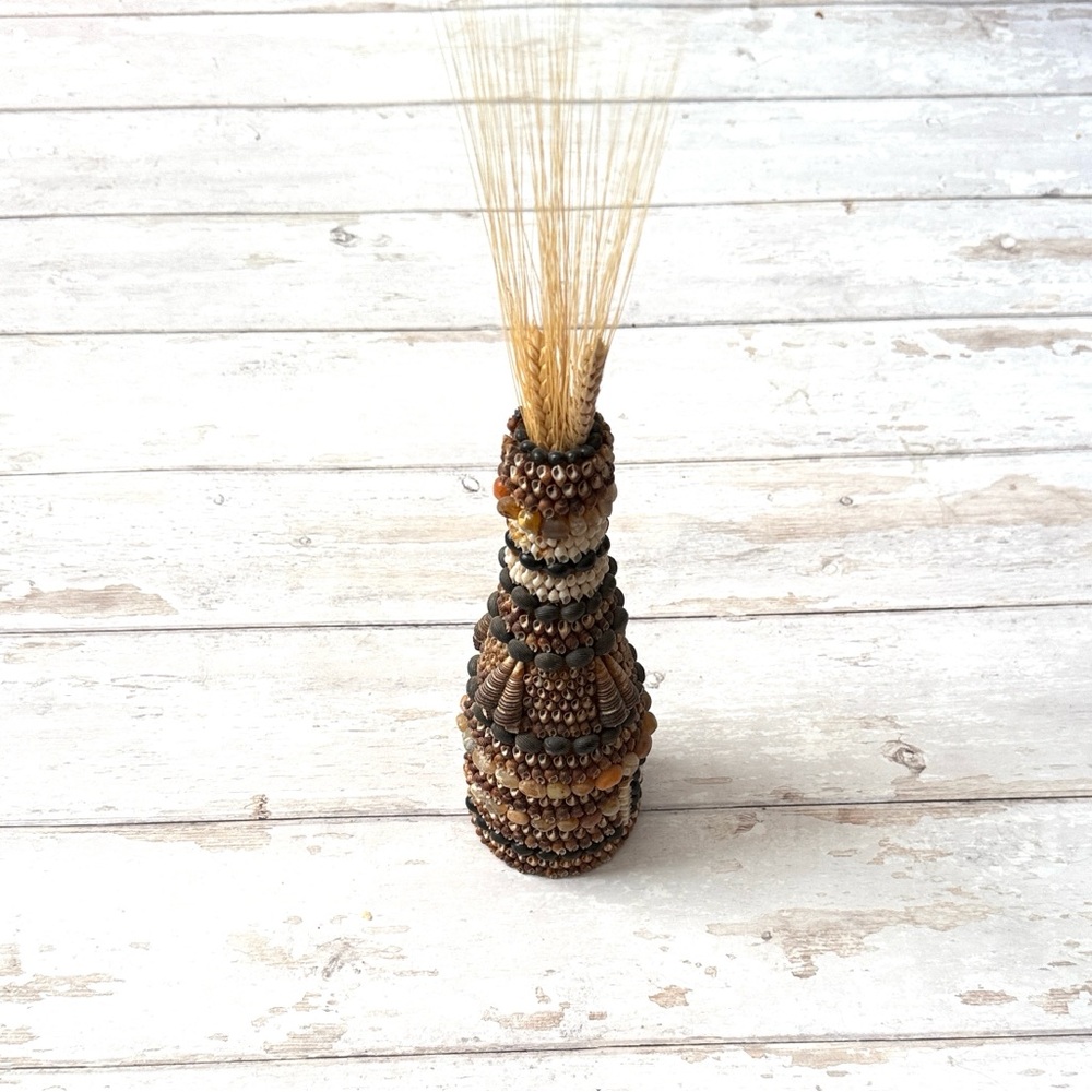 Handmade South American Shell Vase Made in Chile Home Decor One of A Kind NEW